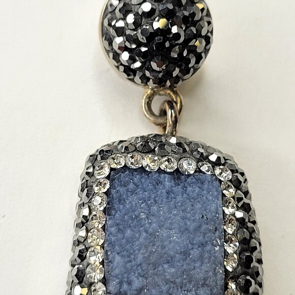 Silver Druzy and Marcasite Pendant - Picture 8 of 14